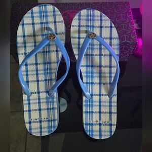 Tory Burch Pare Marina Blue Thin  Flip Flops Women's Size 7